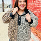 Fun Days Ahead Camel Leopard Color Block Button Down Pullover