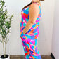 Summer Vibes Multicolor Abstract Floral Sleeveless Wide Leg Jumpsuit