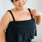 Black Eyelet Tiered Sleeveless Lined Top