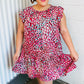 Fuchsia & Teal Abstract Dot Yoke Woven Dress