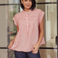 Pleat Detail Button Up Blouse in Pink