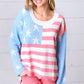 Stars & Stripes Patriotic Hi Lo Oversized Sweater