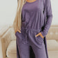 Let's Go Textured Jumpsuit And Cardigan Set