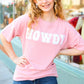 Pink Pop-Up Embroidered "HOWDY" Ribbed Top