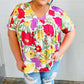 Multicolor Floral V Neck Dolman Top