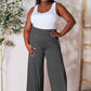 Double Take Full Size Smocked Wide Waistband Wide Leg Pants