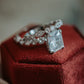 Blake Emerald Cut Sterling Silver Ring Set