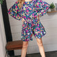 Navy Floral Challis Woven Romper