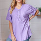 Lilac Cotton Button Down Placard Out Seam Top
