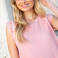 Blush Accordion Lace Short Sleeve Lined Top