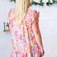 Lilac & Peach Floral Yoke Poplin Woven Dress