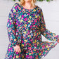 Navy Floral Challis Woven Romper