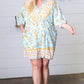 Light Blue Boho Challis Surplice Pocketed Dress