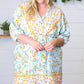 Light Blue Boho Challis Surplice Pocketed Dress