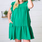 Green Yoke Poplin Woven Dress