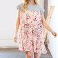 Blush Floral Crinkle Rayon & Terry Babydoll Tiered Dress
