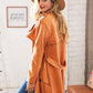 Rust Suede Double Breasted Belted Trench Coat