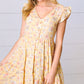 Yellow Floral Button Up Lined Dress