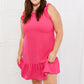 Heimish On The Daily Full Size Ruffle Mini Dress in Hot Pink
