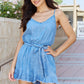 White Birch Walk In The Park Full Size Sleeveless Woven Romper