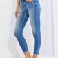 VERVET Never Too Late Full Size Raw Hem Cropped Jeans