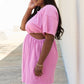 HEYSON Summer Field Full Size Cutout T-Shirt Dress in Carnation Pink