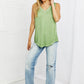 Zenana Comfy Vibes Washed Sleeveless Top in Ash Olive