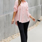 White Birch Full Size Relaxed Fit Frayed Hemline Button Down Top