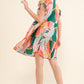 And The Why Printed Double Ruffle Sleeve Dress