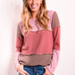 Heimish Full Size Color Block Exposed Seam Waffle-Knit Top