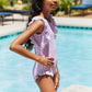 Marina West Swim Float On Ruffled One-Piece in Carnation Pink
