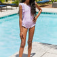 Marina West Swim Float On Ruffled One-Piece in Carnation Pink