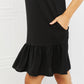 Heimish On The Daily Full Size Ruffle Mini Dress in Black