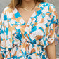 BOMBOM Floral Print Wrap Tunic Top