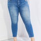 VERVET Never Too Late Full Size Raw Hem Cropped Jeans