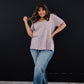 Distressed Boyfriend Tee - Mauve