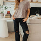 Here for the Vibes Mineral Wash Spliced Tee