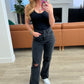 Susannah High Rise Rigid Magic 90's Distressed Straight Jeans in Black