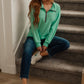 Let Me Think On It Half Zip Pullover in Mint