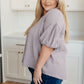 Pleasantly Perfect Bubble Sleeve Peasant Blouse