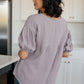 Pleasantly Perfect Bubble Sleeve Peasant Blouse