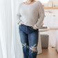Told You So Ribbed Knit V Neck Sweater