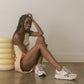 The Penelope Beige Platform Sneaker