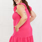 Heimish On The Daily Full Size Ruffle Mini Dress in Hot Pink