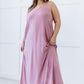 Zenana Beach Vibes Full Size Cami Maxi Dress in Light Rose