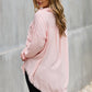 White Birch Full Size Relaxed Fit Frayed Hemline Button Down Top