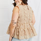 AMOLI Tea Time Full Size Ruffle Sleeve Top